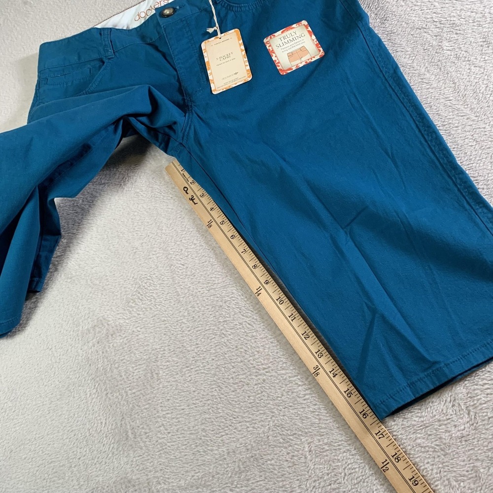 Dockers Pants Womens 12 Blue 5-Pocket Truly Slimming Capri Stretch Twill NEW‎ - Picture 8 of 13